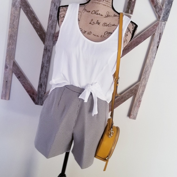 Spiegel Pants - Vintage pleated gingham plaid shorts size 4